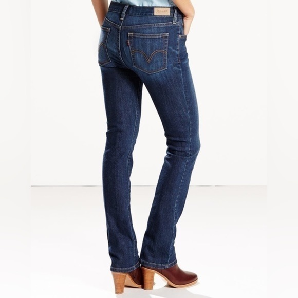 Levi’s 505 Straight Leg Mid Rise Classic Dark Wash Jeans size 8 Short - Picture 9 of 9